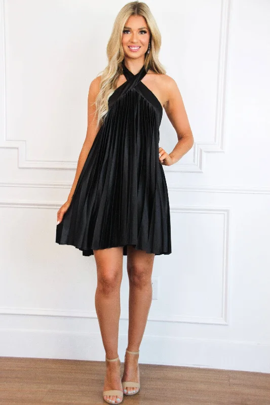 Beauty and Grace Pleated Dress: Black Tunics Recommended stylist