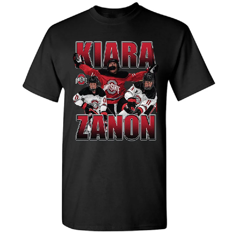 Ohio State - NCAA Women's Ice Hockey : Kiara Zanon - T-Shirt-- V-Neck T-Shirt Long Sleeve Cotton