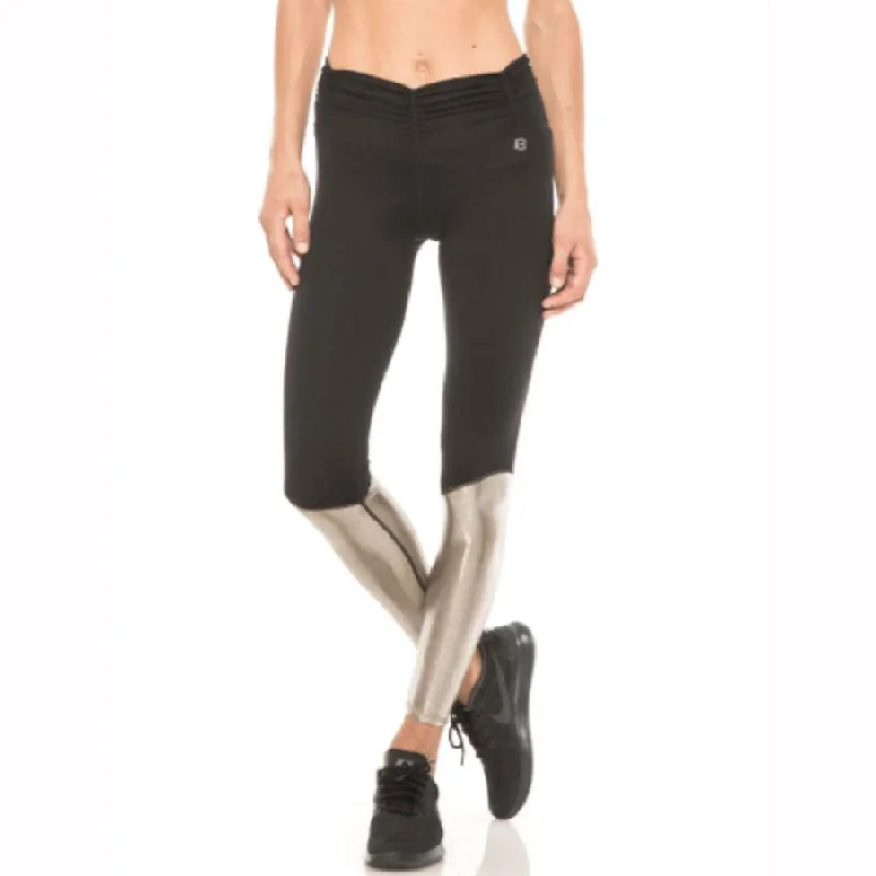 Calle Black & Silver Legging Classic Solid Color Leggings