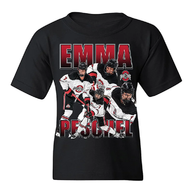 Ohio State - NCAA Women's Ice Hockey : Emma Peschel - Youth T-Shirt-- Welt Pockets Slit Pockets