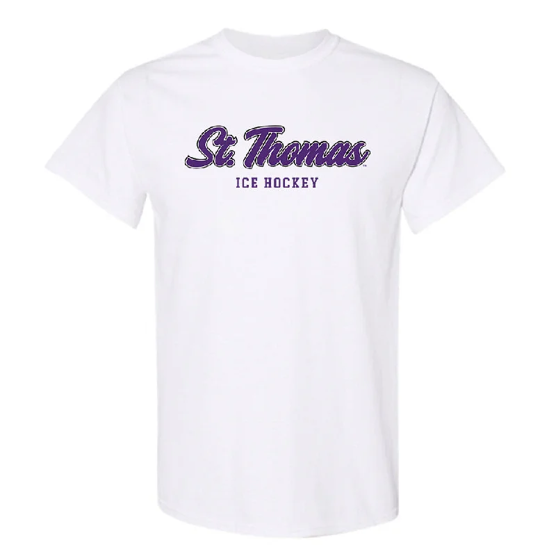 UST - NCAA Women's Ice Hockey : Madelynn Jurgensen - T-Shirt-- Mesh Blend Leather Blend Suede Blend