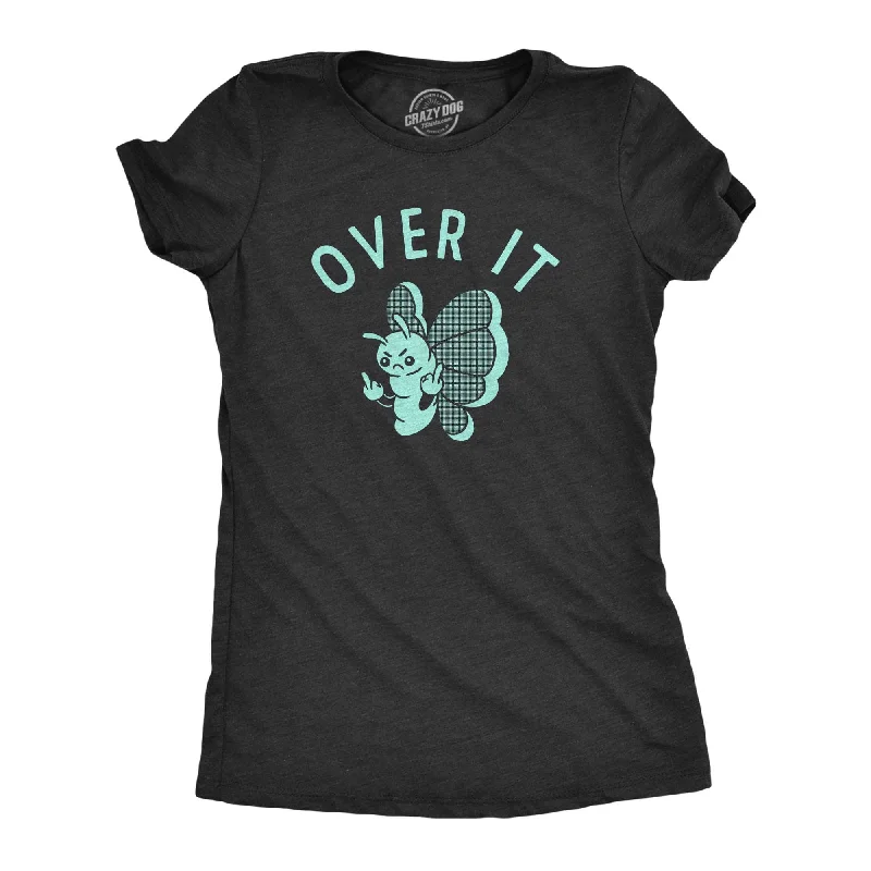 Over It Butterfly Women's T Shirt-- Houndstooth Herringbone Solid