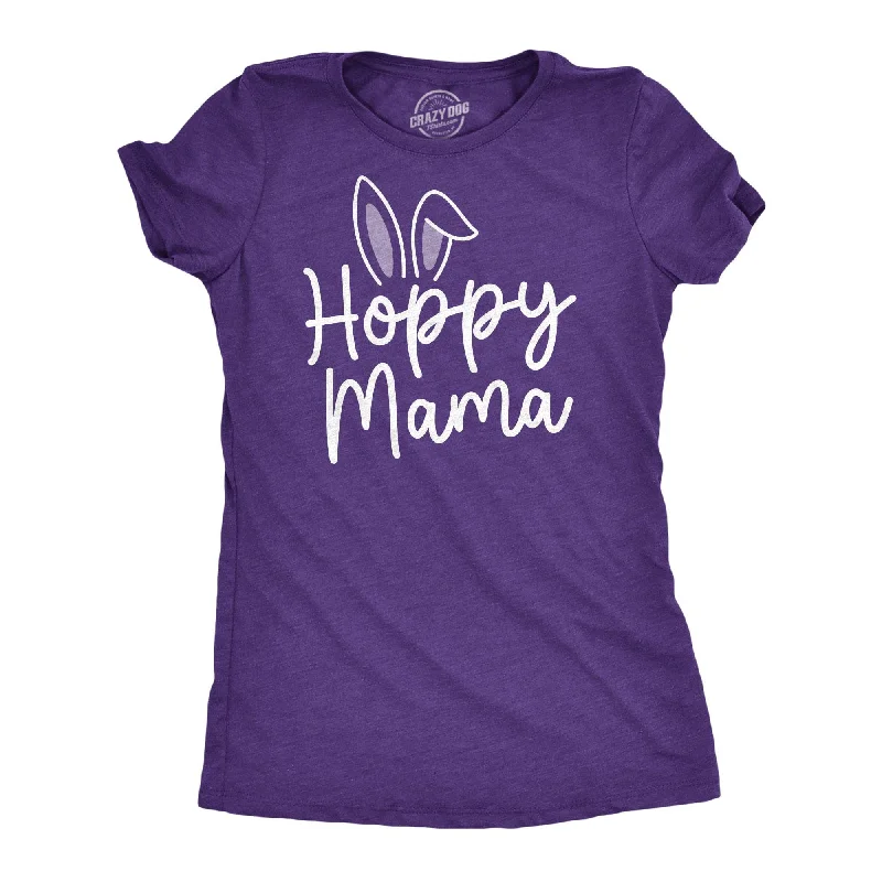 Hoppy Momma Women's T Shirt-- Ribbed T-Shirt High Neck Heavyweight