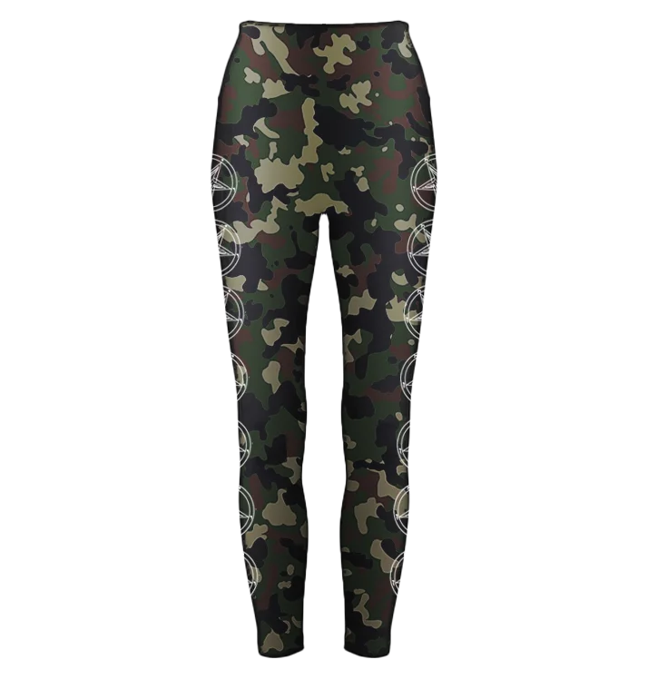 BAG OV BONES - 'Satanic Army' Leggings (White) Trendy Foil Finish Leggings