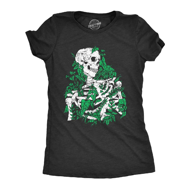 Skeleton Overgrown Plants Women's T Shirt-- Fashionable Trendy Casual