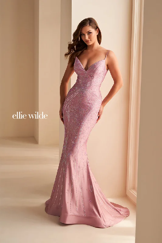 Ellie Wilde EW35002 - Fitted Embellished Mermaid Dress Tunics Prom sequined