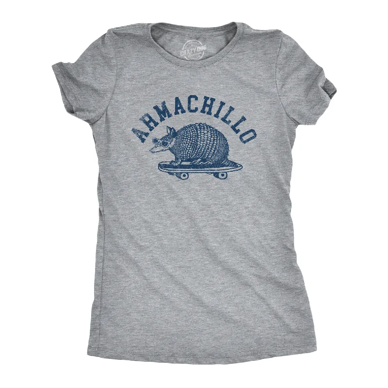 Armachillo Women's T Shirt-- Collared Crew Neck Turtle Neck