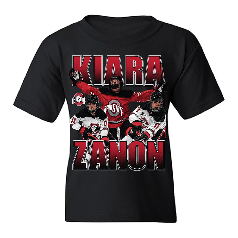 Ohio State - NCAA Women's Ice Hockey : Kiara Zanon - Youth T-Shirt -- Basic T-Shirt Crew Neck Short Sleeve