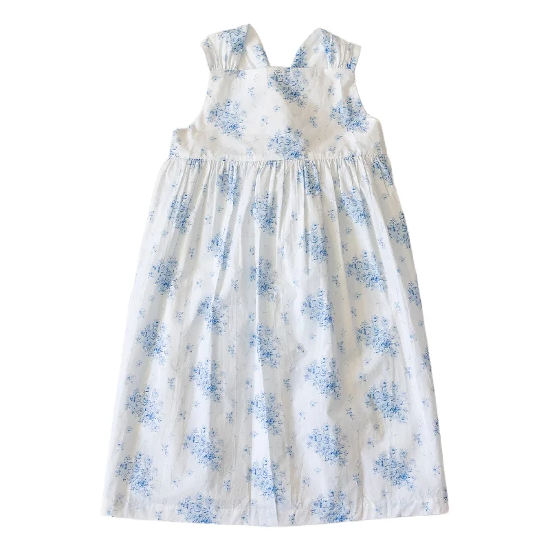 Reese Girls Dress - Vintage Blue Floral Tunics Yoga stretchy