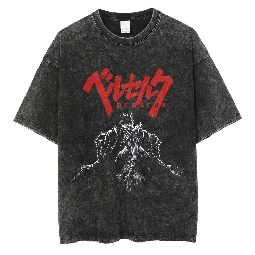 "Berserker" Anime Streetwear T-Shirt-- Chenille Blend Fleece Blend Nylon Blend