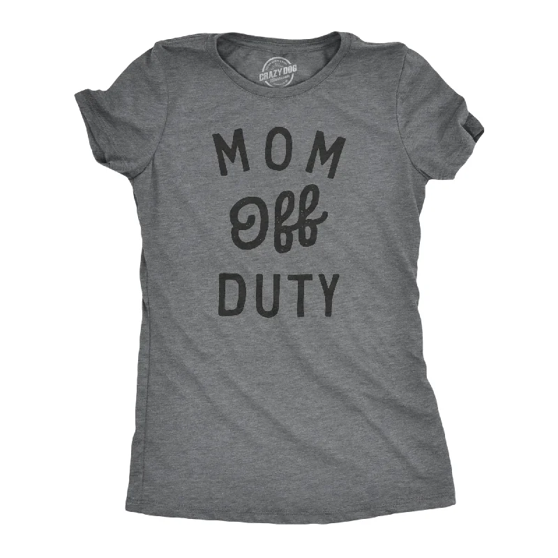 Mom Off Duty Women's T Shirt-- Hooded Caped Shawl Collar