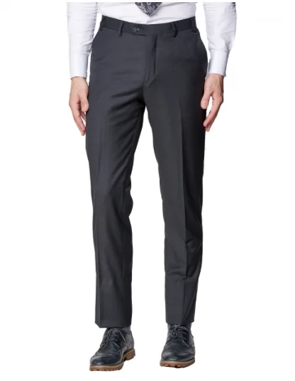 Black Slim Fit Dress Pants Soft Wool Pants