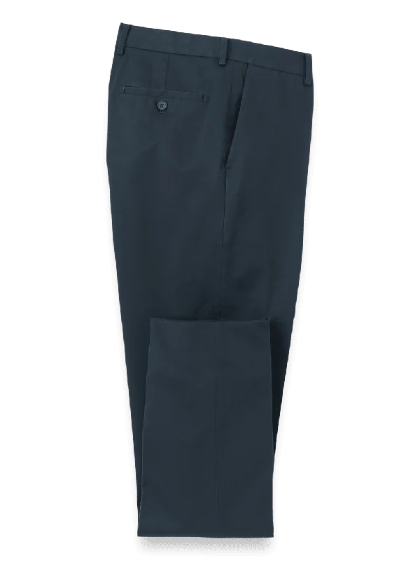 Non-Iron Cotton Stretch Twill Pant - Ink Soft Cotton Pants