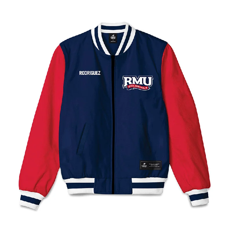 Robert Morris - NCAA Women's Cross Country : Tessa Rodriguez - Bomber Jacket Fuzzy Oversized Bomber