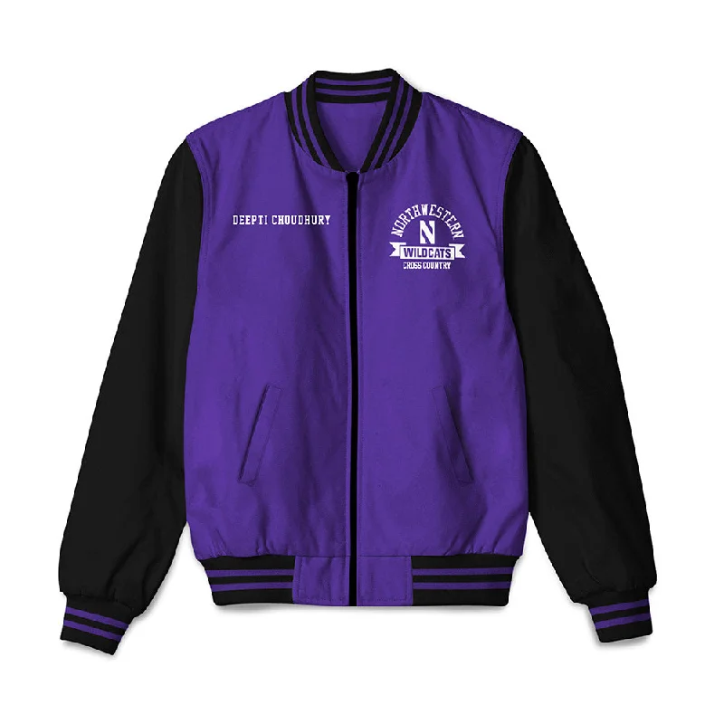 Northwestern - NCAA Women's Cross Country : Deepti Choudhury -  Bomber Jacket Minimalist Chic Bomber