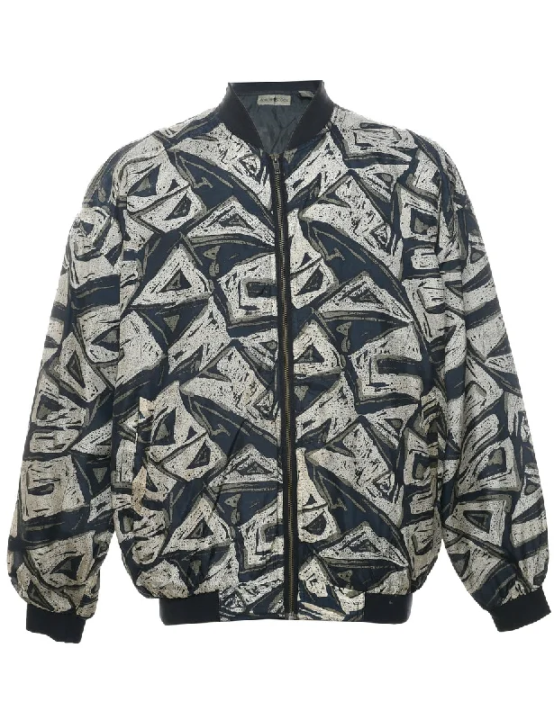 Silk Bomber Jacket - M Bold Oversized Bomber