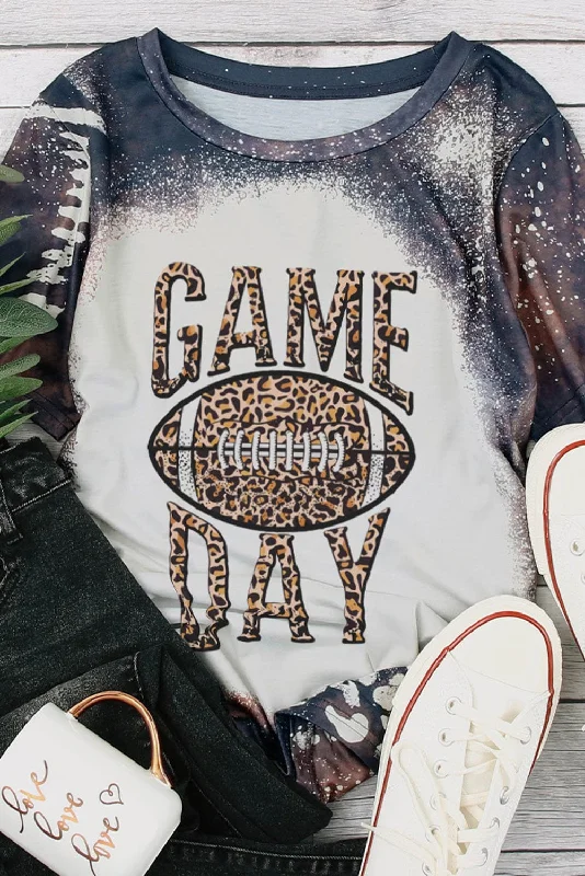 Fall Game Day Leopard Print Sweatshirt Zip Hoodie Drawstring Kangaroo Pocket