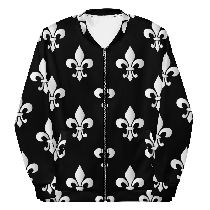 Big Ole' Fleur De Lis Unisex Bomber Jacket Shearling Collar Bomber