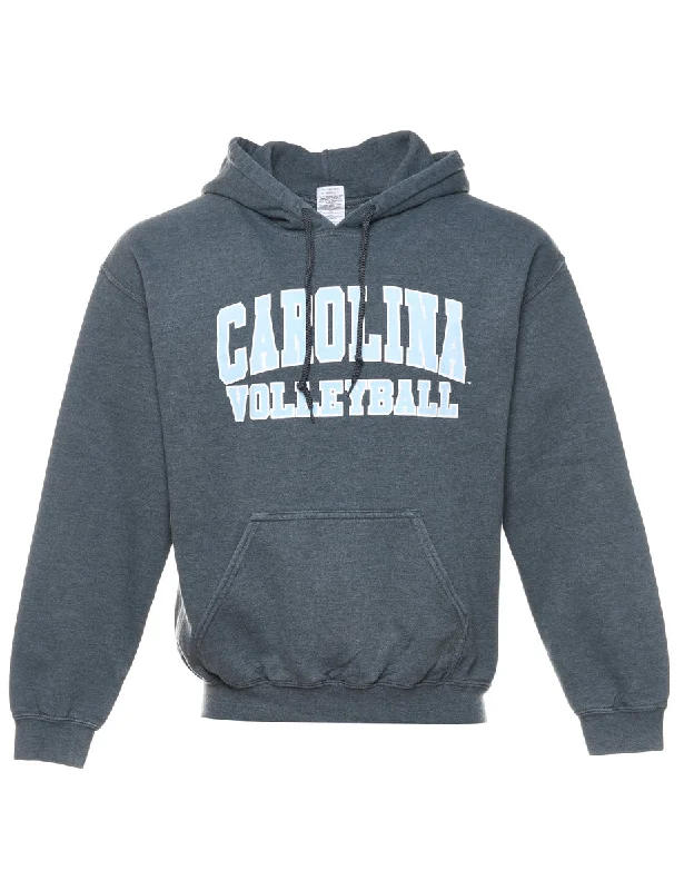 Grey Carolina Volleyball Hoodie - M Hoodie with Pattern Geometric Abstract