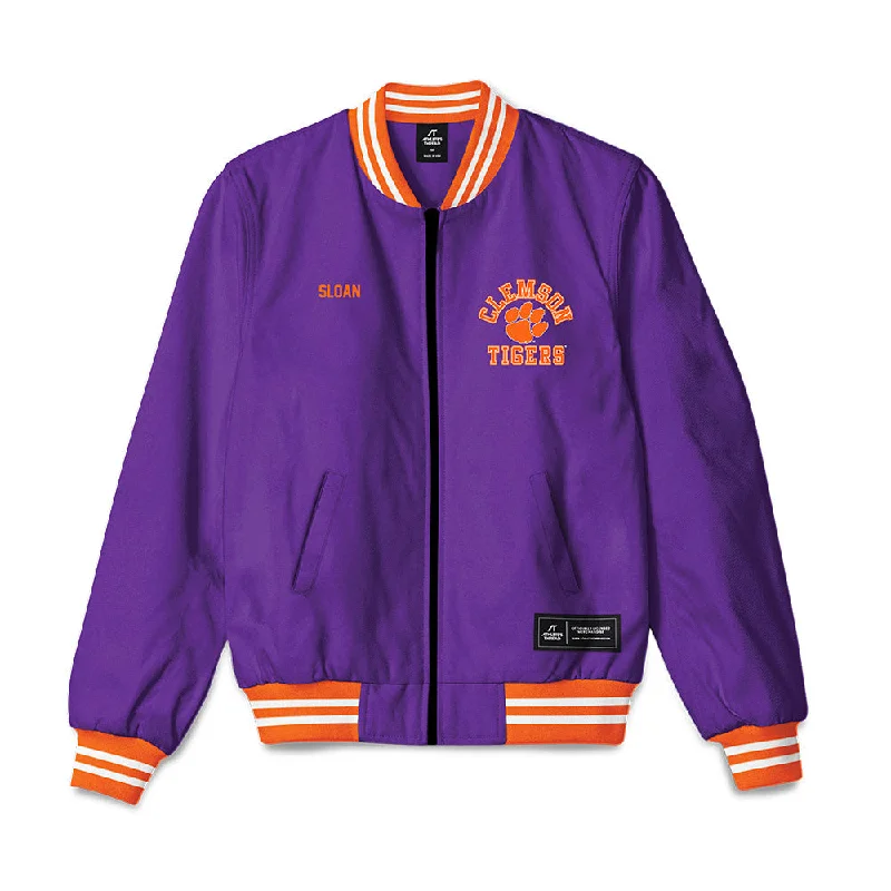 Clemson - NCAA Women's Cross Country : Caelin Sloan - Bomber Jacket Retro-Inspired Bomber