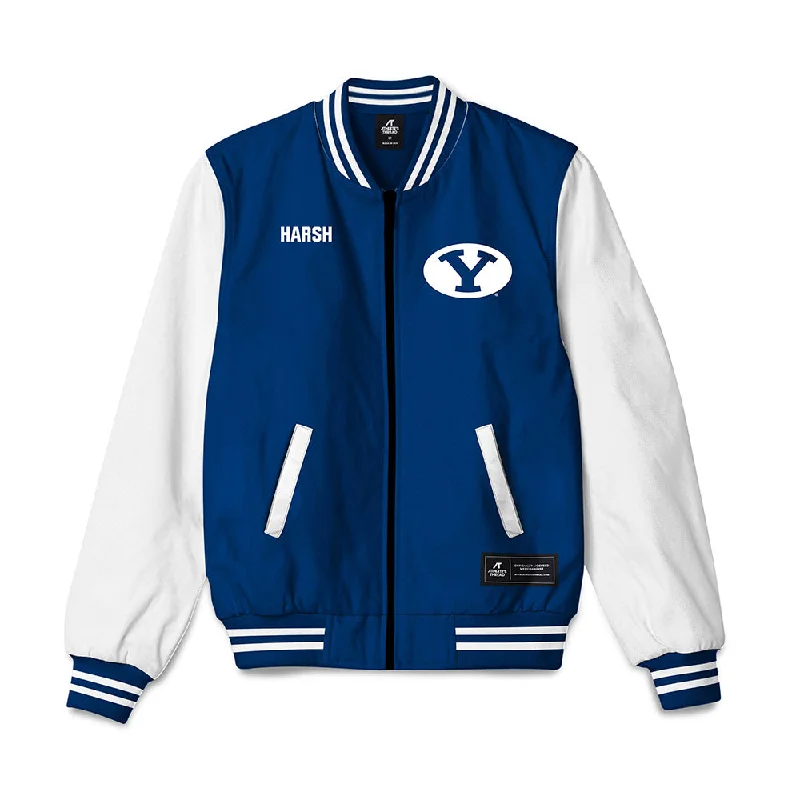 BYU - NCAA Women's Gymnastics : Jadyn Harsh - Bomber Jacket Chic Color Block Bomber