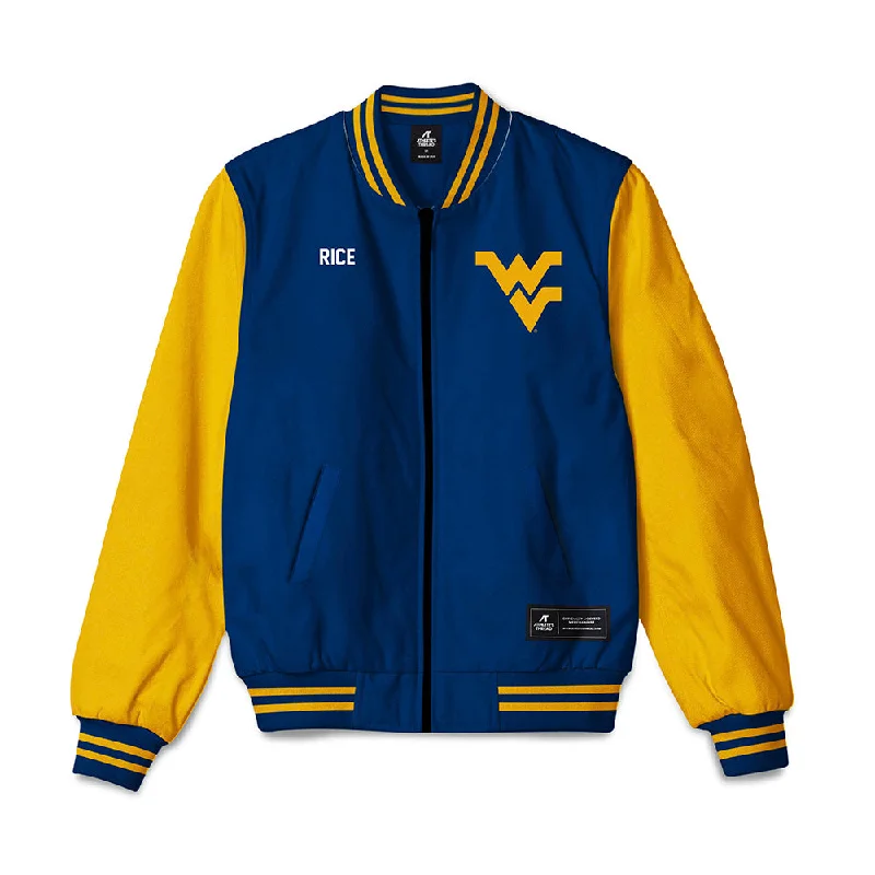 West Virginia - NCAA Women's Gymnastics : Sophia Rice - Bomber Jacket Wool-Blend Bomber Coat