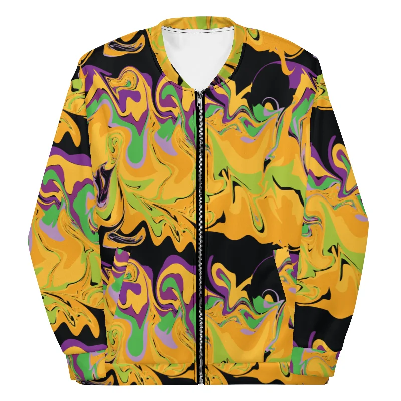 Mardi Gras Dizzy Unisex Bomber Jacket Fluffy Teddy Bomber