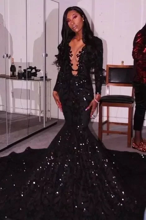 Mermaid prom dress, evening dress, party dress, junior prom dresses, black prom dress   cg24853 Tunics Fashionable trendy