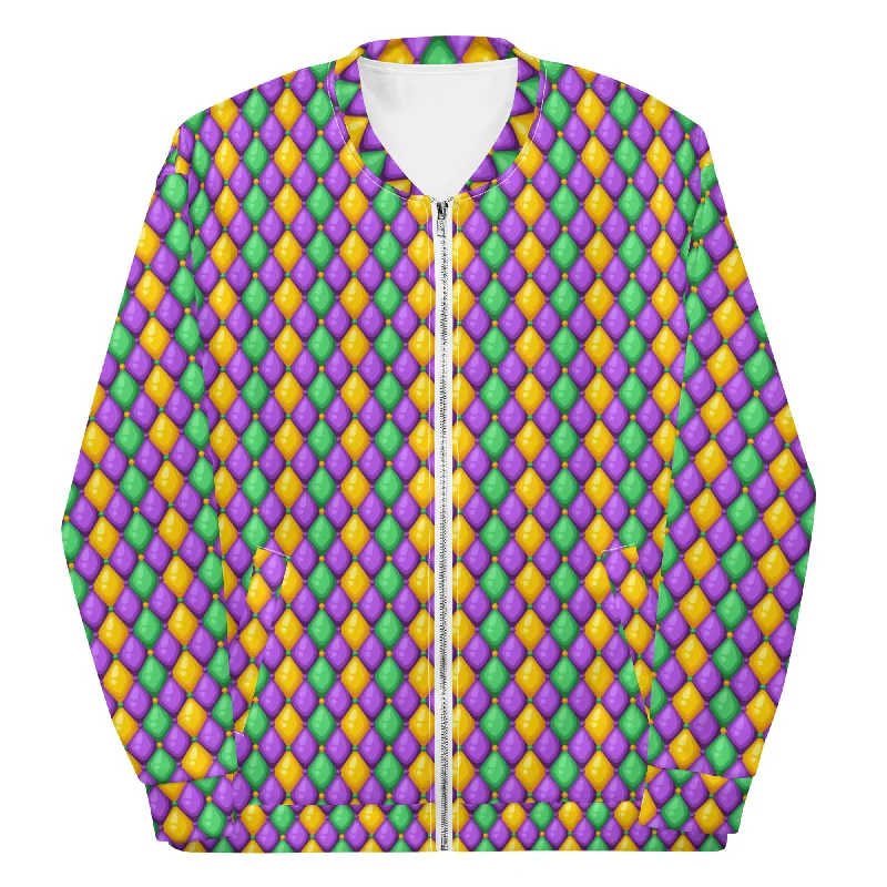 Mardi Gras Candy-O Unisex Bomber Jacket Classic Military Bomber