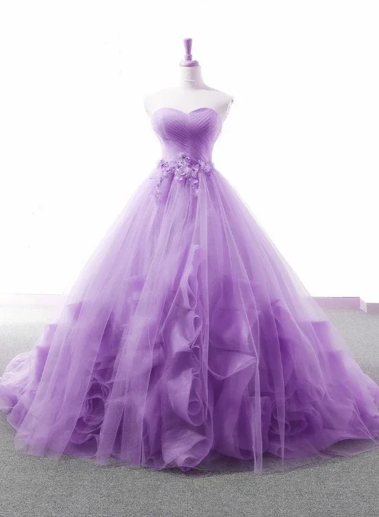 Light Purple Sweetheart Tulle Ball Gown Princess New Style Formal Dress, Purple Party Dress Prom Dress   cg21330 Tunics Cozy soft