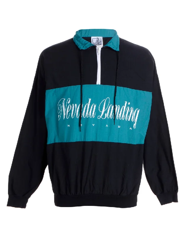 Nevada Landing Printed Sweatshirt Hoodie with Belted Waist Structured Tailored