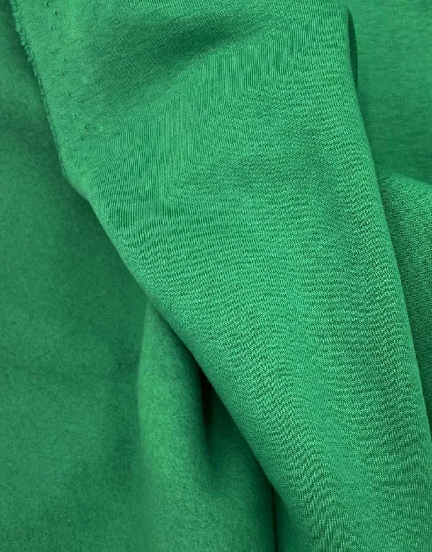 Remnant 25cm - Green Sweatshirt Jersey Fabric Hoodie with Ribbed Hem Stretchable Secure