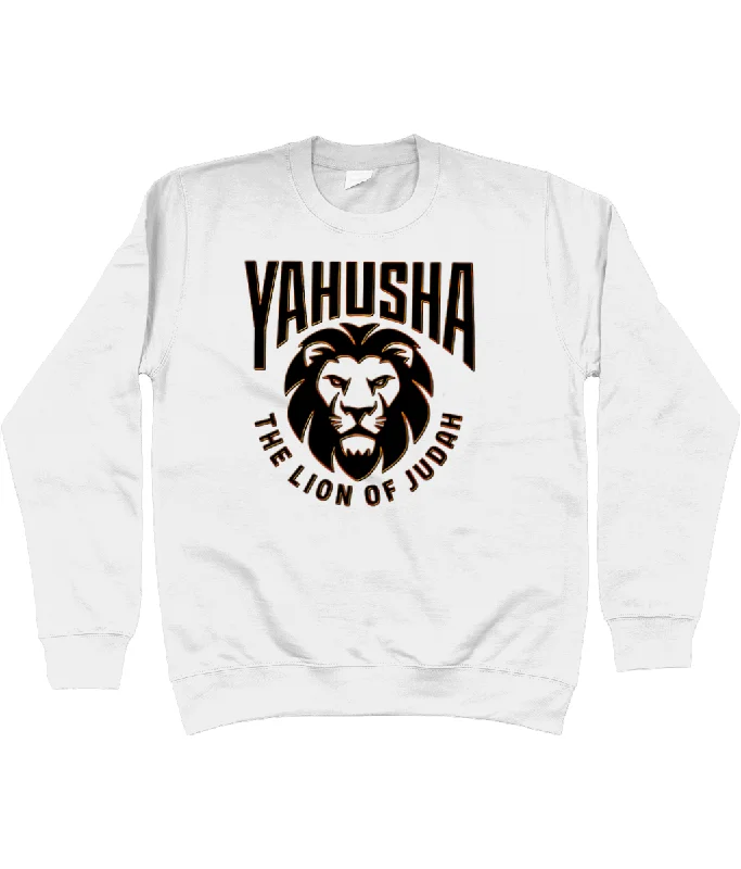 Yahusha-The Lion of Judah 02-01 Designer AWDis Drop Shoulder Unisex Sweatshirt Hoodie with Magnetic Closure Innovative Modern