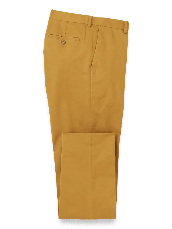 Non-Iron Cotton Stretch Twill Pant - Dark Gold Fashionable Tapered Leg Pants