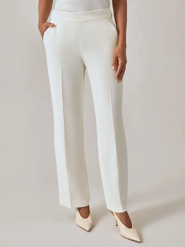 Plus Pull On Pant, Iconic Stretch Crepe Chic Wool Trousers