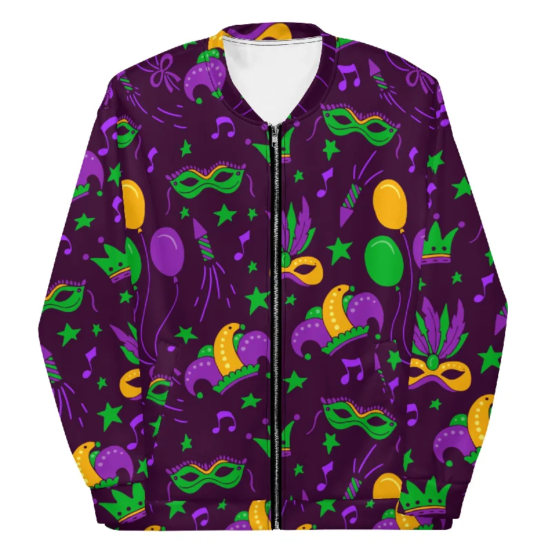 Purple Party People Unisex Bomber Jacket Zip-Up Track Bomber