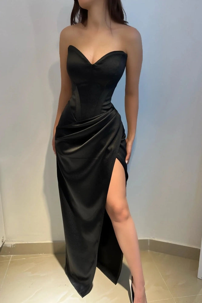 Sweetheart Strapless Empire With Side Slit Party Dress Tunics Office stylish