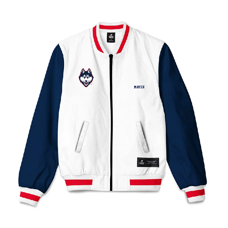 UConn - NCAA Women's Cross Country : Calista Mayer - Bomber Jacket Button-Up Bomber Jacket