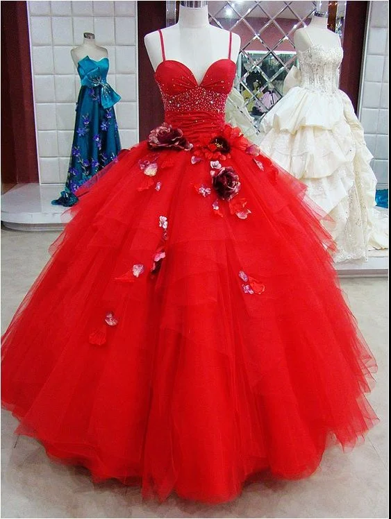 Modest Quinceanera Dress,Red Ball Gown,Floral Prom Dress,Fashion Prom Dress,Sexy Party Dress, New Style Evening Dress    cg22452 Tunics Polka dots