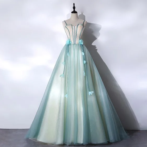 Beautiful Tulle Light Green Long Evening Dress Formal Dress, New Style Party Dresses Prom Dress    cg23190 Tunics Fall fleece