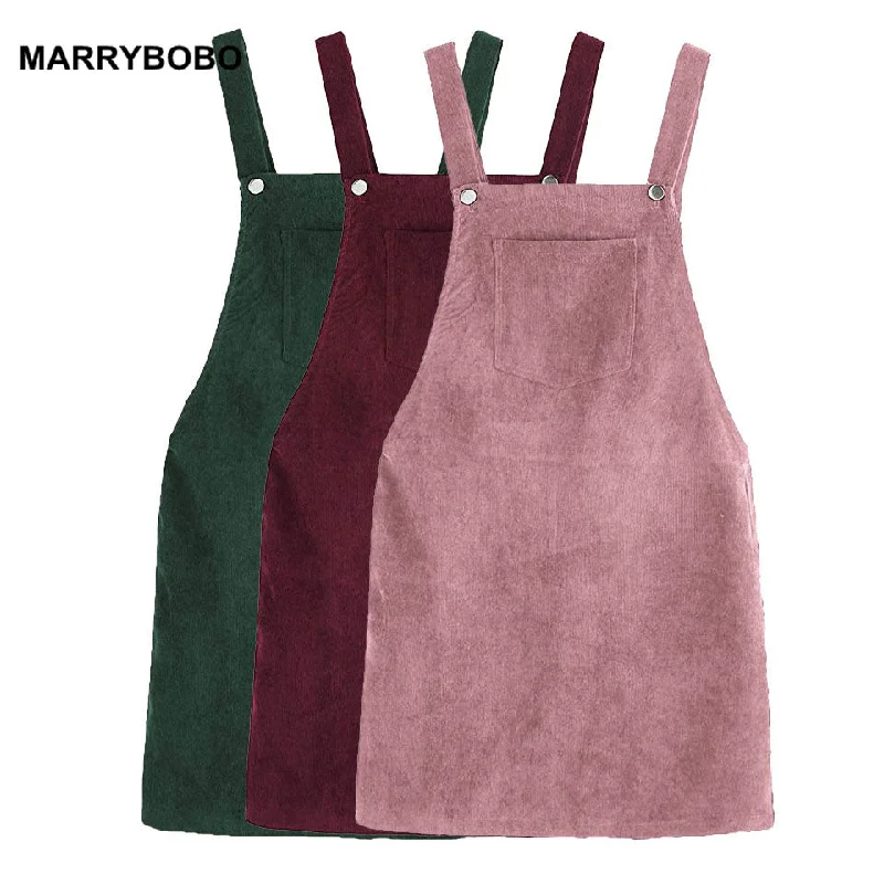 2019 Autumn Winter Women Casual Sleeveless Pocket Retro Corduroy Dress Female Vintage Party Dress Loose Suspender Sundress Tunics Chinos classic