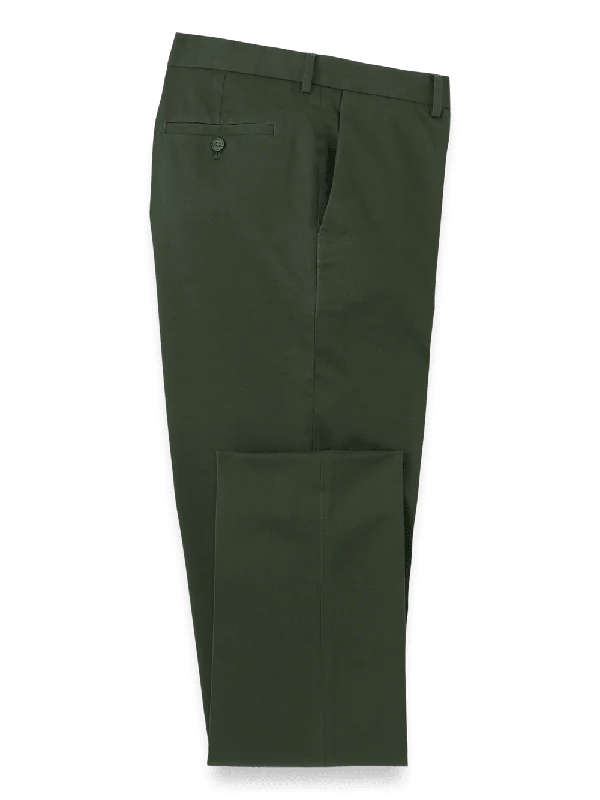 Non-Iron Cotton Stretch Twill Pant - Dark Green Comfortable Cargo Pants