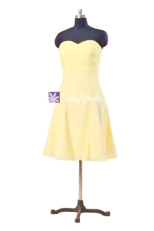 Banana Yellow Sweet 16 Party Dress Strapless Banana Party Dress Cocktail Dress (BM8470) Tunics Trousers formal