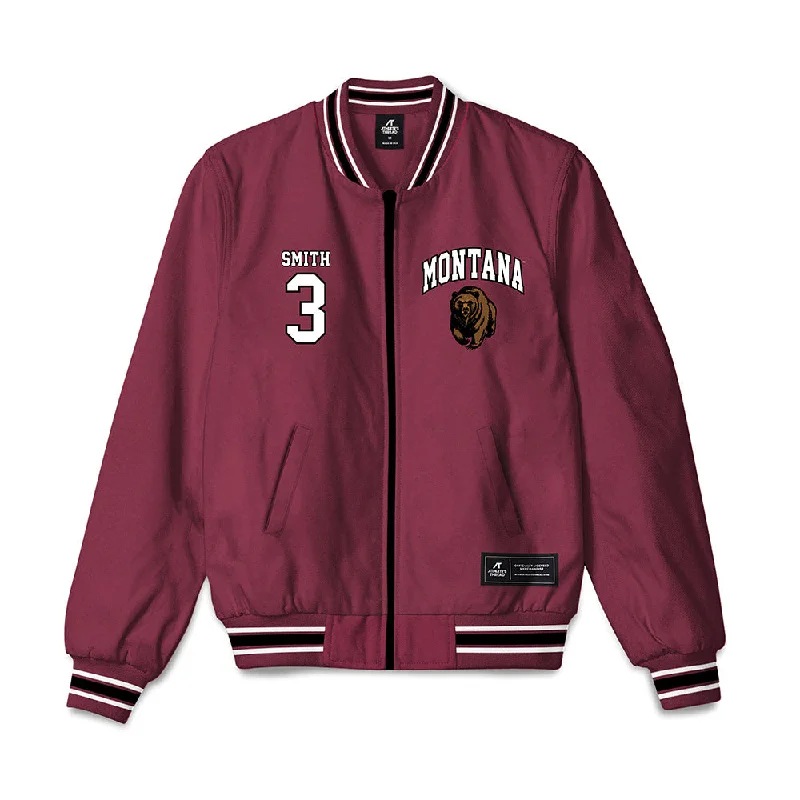 Montana - NCAA Women's Soccer : Abby Smith - Bomber Jacket Reversible Satin Bomber