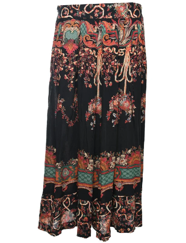 Paisley Print Harem Pants - W32 Relaxed High-Waist Trousers