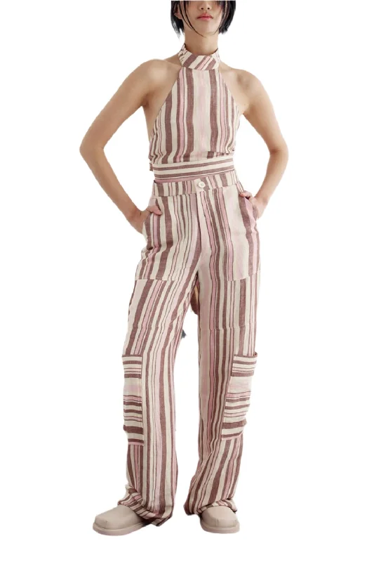 Fuzz Pant - Macaroon Stripe Stretch Fit Pants