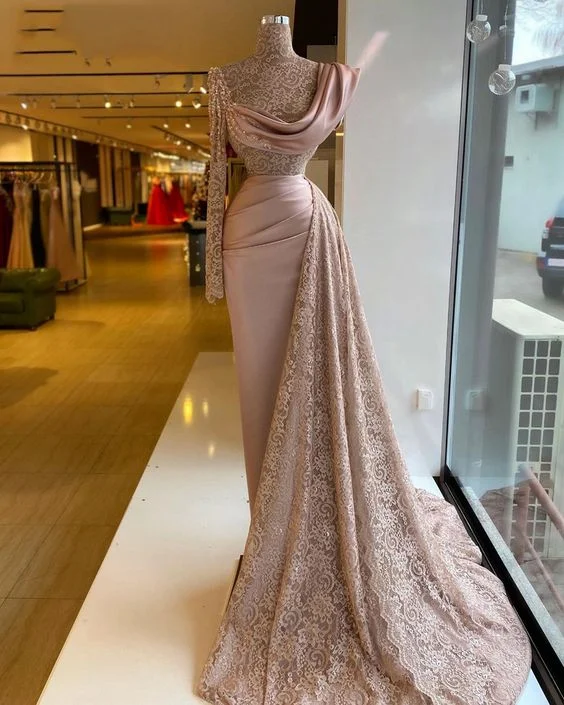 Lace prom dresses, high neck prom dresses, elegant prom dresses, fashion party dresses, arabic prom dresses C1065 Satin Halter Glamorous