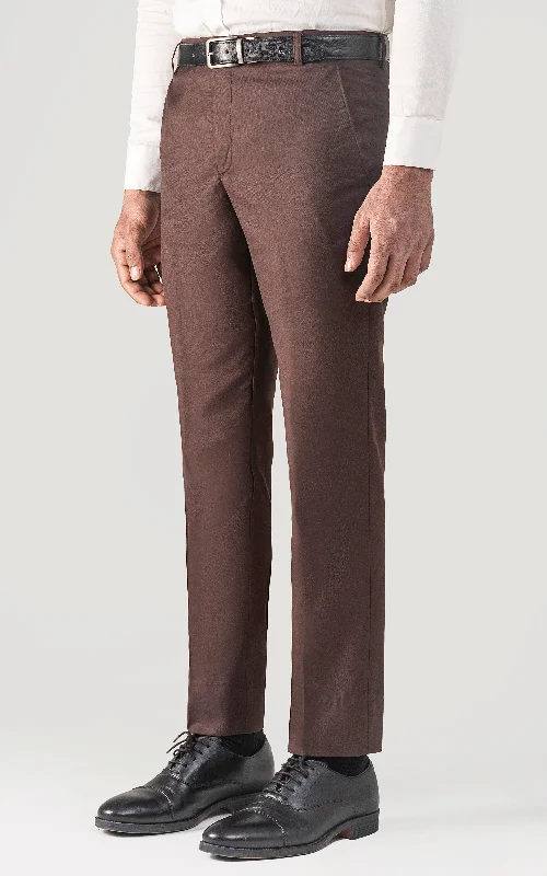 DRESS  PANT BROWN Classic Bootcut Trousers