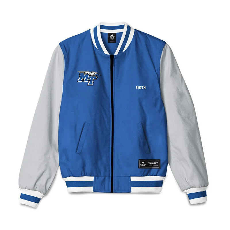 MTSU - NCAA Women's Cross Country : Zaila Smith - Bomber Jacket Asymmetrical Zip Bomber