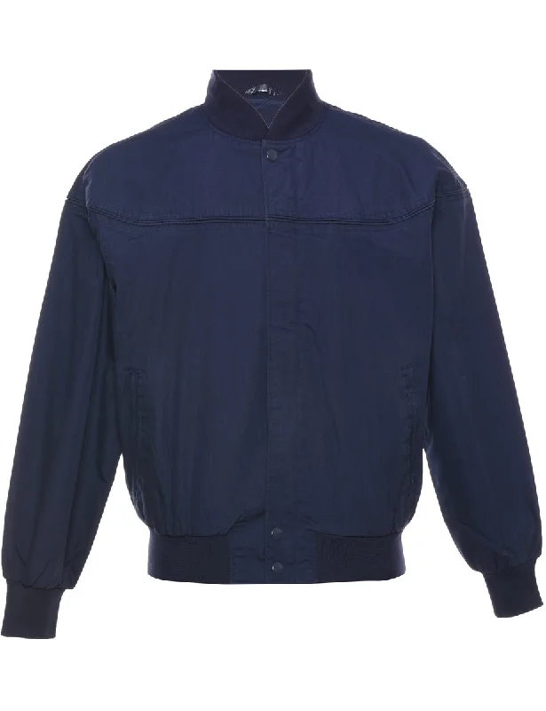 Navy Bomber Jacket - M Retro Baseball Bomber